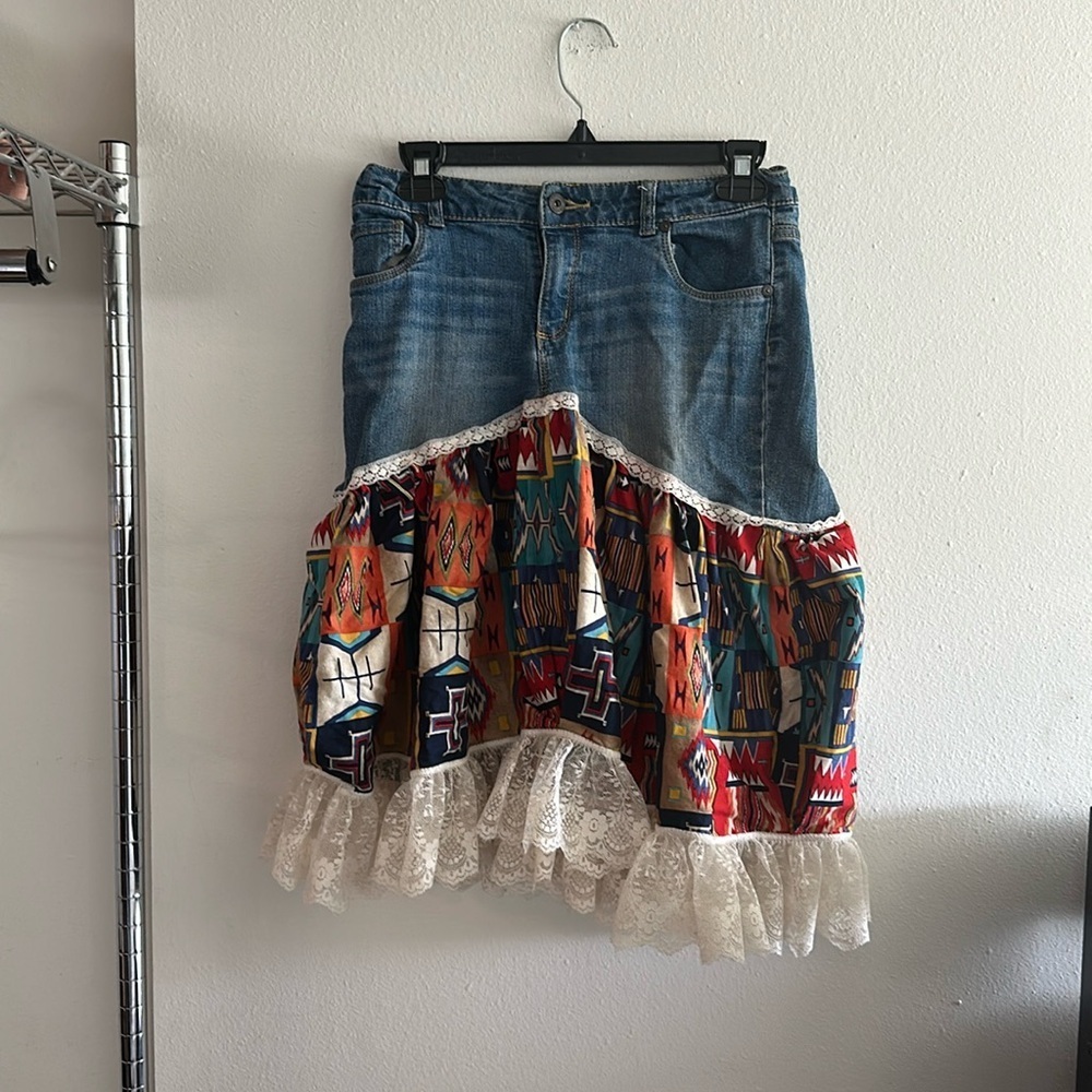 Arizona vintage boho lace trim skirt size 16 girls
